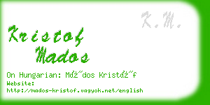 kristof mados business card